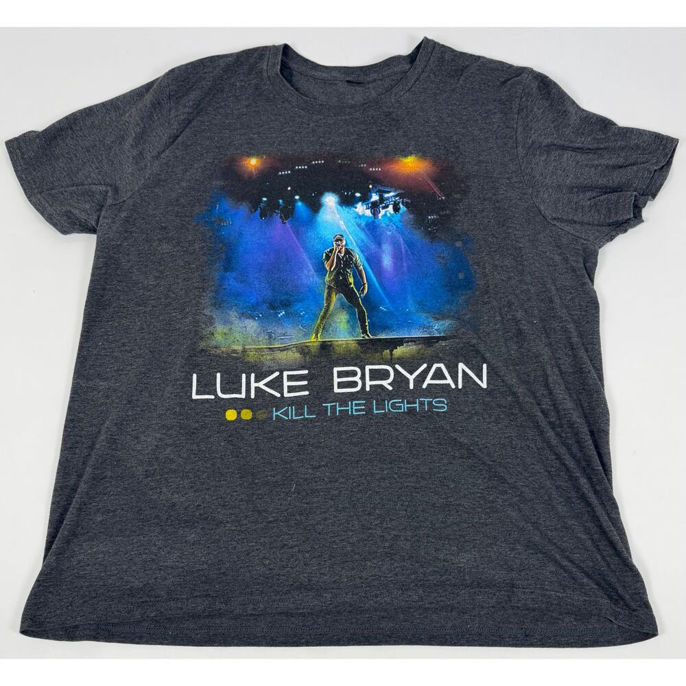 Luke Bryan Kill The Lights Tour T-Shirt Charcoal Gray Concert Tee Mens XL